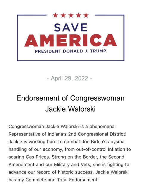 RSBN 🇺🇸 on Twitter: "Endorsement of Congresswoman Jackie Walorski https