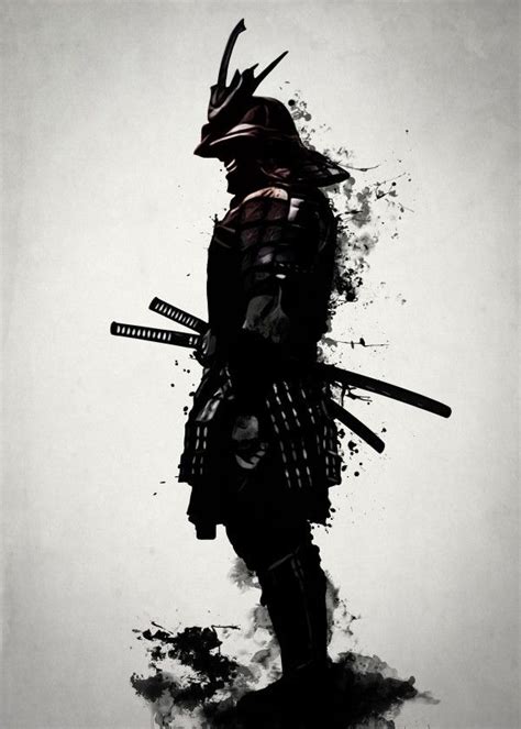 Displate Poster Armored Samurai Mirrored Samurai Warrior Ninja