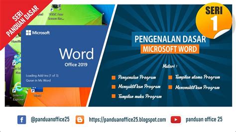 Panduan Dasar Pengenalan Microsoft Word Youtube