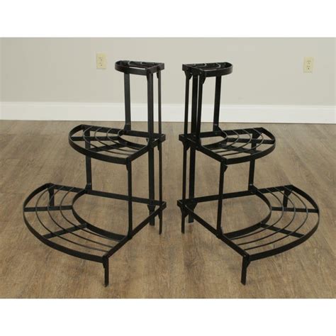 Vintage Wrought Iron Corner 3 Tier Plant Stands - a Pair | Chairish