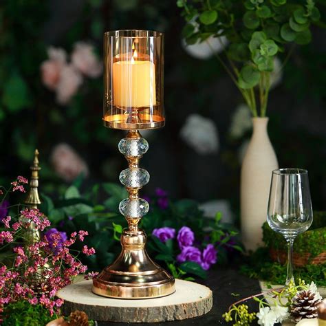 Tall candle stands made by arts and crafts designers — as well as those associated with georgian — are very popular at 1stdibs. 17" Tall Gold Metal Pillar Candle Holder With Hurricane ...