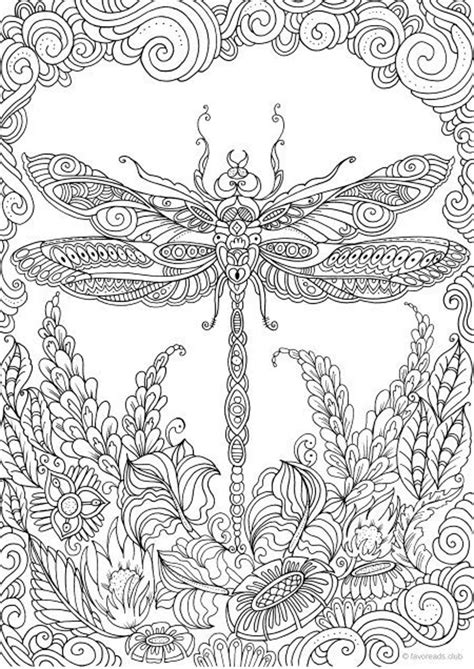 Dragonfly Printable Adult Coloring Page from Favoreads | Etsy