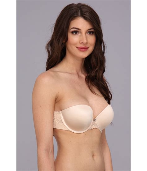 Lyst Dkny Super Glam Strapless Push Up Bra 458111 In Natural