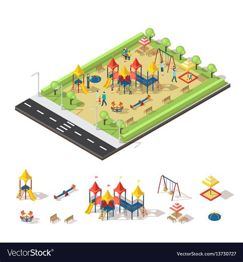 Child Playground Isometric Concept Royalty Free Vector Image