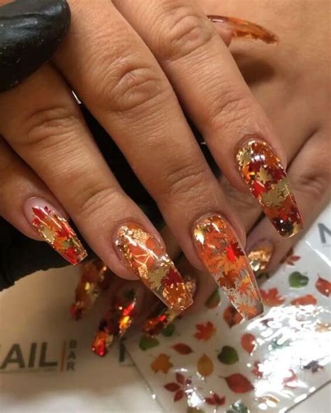 Fall Acrylic Nails Pretty Acrylic Nails Pretty Nails November Nails