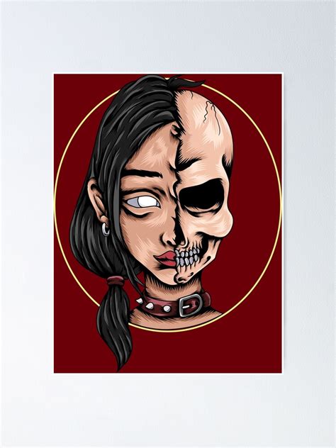 Dark Art Half Creepy Gothic Half Skull Poster For Sale By