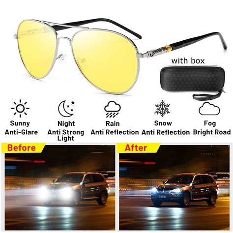 Hd Optic Anti Glare Vision Night Driving Glasses Uv400 Sunglasses