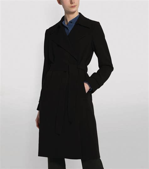 Womens Theory Black Oaklene Trench Coat Harrods Uk