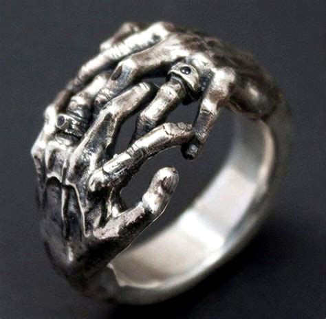 Skull Hand Ring Vintage Punk Skeleton Hand Ring Jewelry T Etsy