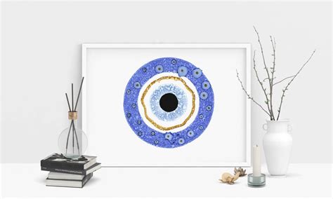 Evil Eye Art Print Spiritual Art Blue Eye Protective Eye Etsy