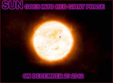 Will Our Sun Enter Into Red Giant Phase On 12232012 Impending Doom