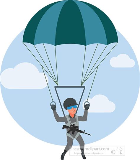 Military Clipart Paratrooper With Parachute Military Clipart