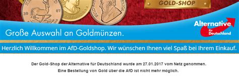 Hier gibt es in deutschland zahlreiche firmen mit jahrelanger erfahrung und guter reputation. Gold kaufen bei der AfD geht nicht mehr - ANLAGEGOLD24.DE
