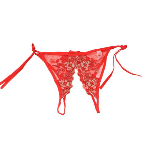 Women′s Panties Erotic Embroidery Panties Thong Elasticity Fashion Open