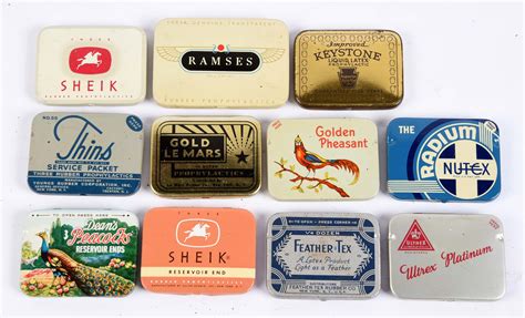 Lot Detail Lot Of 11 Assorted Condom Tins