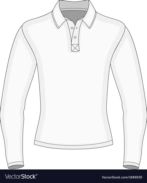 Mens long sleeve polo shirt Royalty Free Vector Image
