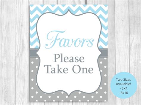 Favors Please Take One Printable 5x7 8x10 Baby Shower Favor Etsy In
