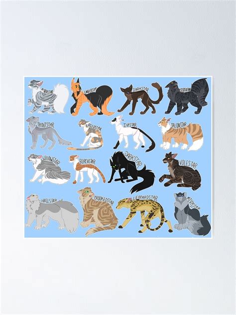 Every Riverclan Leader Ever Poster For Sale By Draikinator Redbubble