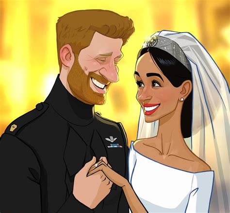 Cartoon Caricature Of Meghan And Prince Harry By Xidingart On