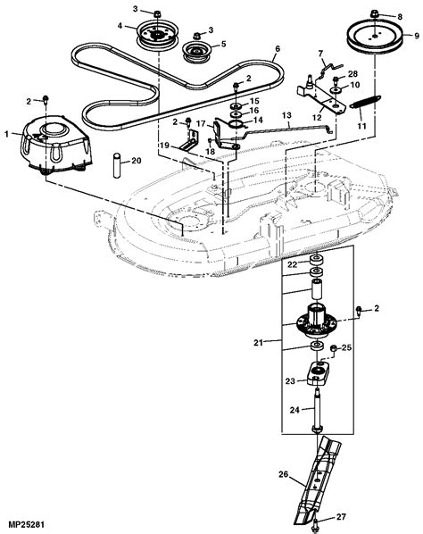 Belt placement illustration lawn mower deck. L1742 - SCOTTS Mower Drive Belt, Sheaves, Spindles and ...