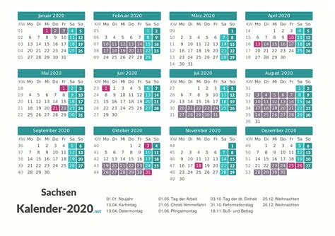 Sonntage und feiertage sind in den zeiträumen immer enthalten, wenn diese die unterrichtsfreie zeit über die amtlichen ferientermine hinaus verlängern. FERIEN Sachsen 2020 - Ferienkalender & Übersicht