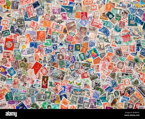 International Postage Stamps Of The World Still Life Collection Stock