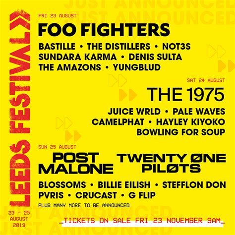The official website for the festival. Leeds Festival | 23 — 25 August, Bramham Park