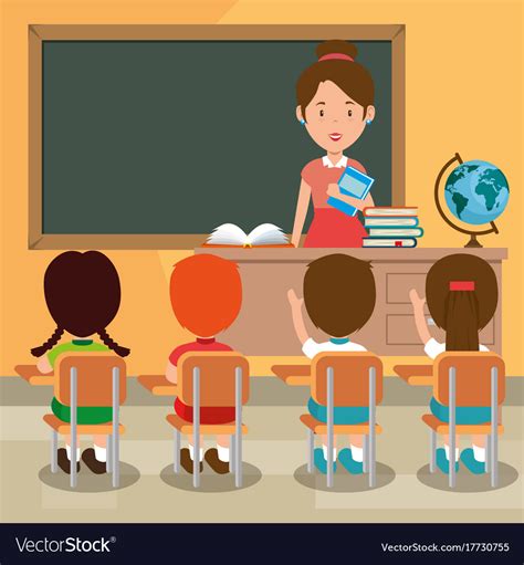Top 65 Of Classroom With Teacher And Students Clipart