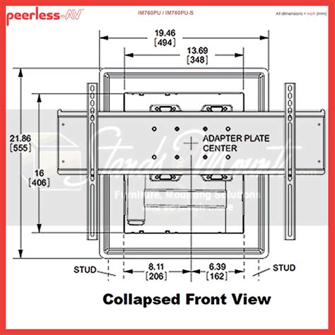 Peerless In Wall Articulating Wall Mount For 32 60 Inch Screens Black