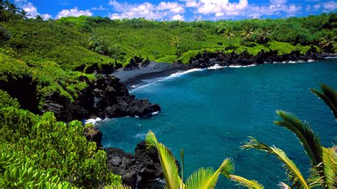 Hana is a relaxing place surrounded by beach and seaside views. Free download Black Beach Hana Maui Hawaii HD Wallpaper ...