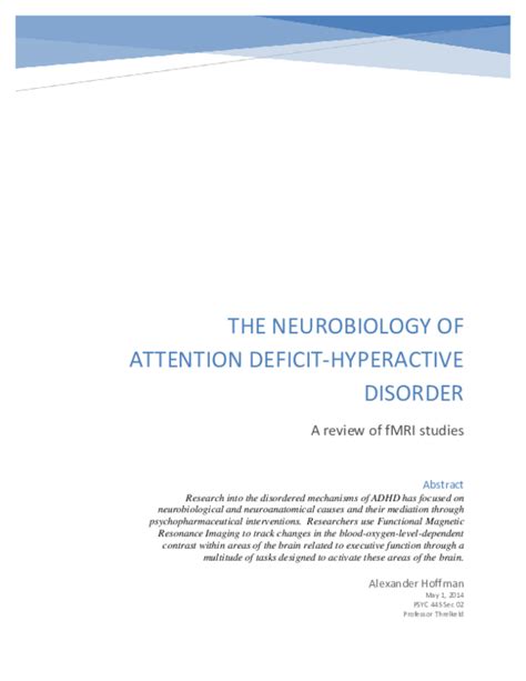 But we compound our hurt when we wrongly attribute this denial in our adhd partners to stubbornness or willfulness. (DOC) ADHD Neurobiology | Alexander Hiffman - Academia.edu