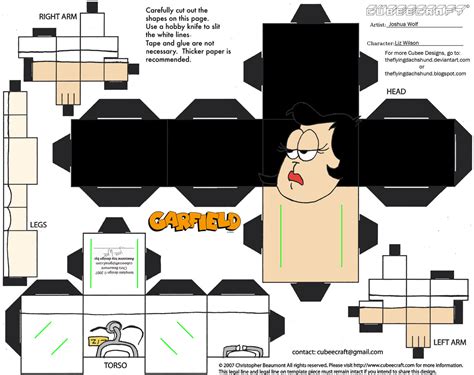Liz Wilson From Garfield Paper Toy Free Printable Papercraft Templates