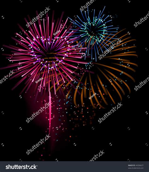 Heart Shaped Fireworks Vector Illustration 44206627 Shutterstock