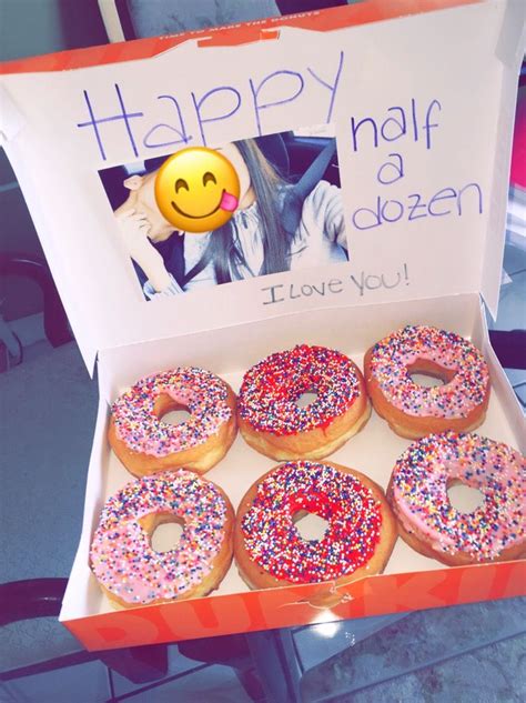 Anniversary gifts can be tough, but they shouldn't have to be. 6 months anniversary 🍩 | 6 month anniversary, Birthday ...
