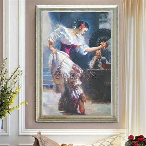 Spanish Flamenco Dancer Painting Canvas Oil Painting Caudros Decoracion
