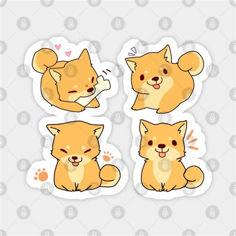 Chibi Shiba Puppy Sticker Set Shiba Magnet Teepublic