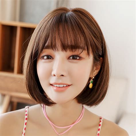 Korean Short Hairstyle For Round Face Female Short Hair For Round