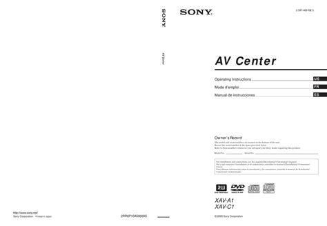Sony Xav C1 Car Video System Operating Instructions Manual Manualslib