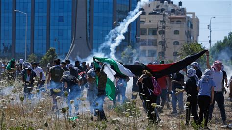 Israeli Forces Tear Gas Palestinian Protesters In The West Bank The