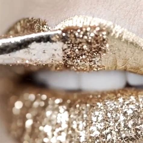 Gold Glitter Lips Lipgloss Diy Glitter Lipstick Lipstick Art