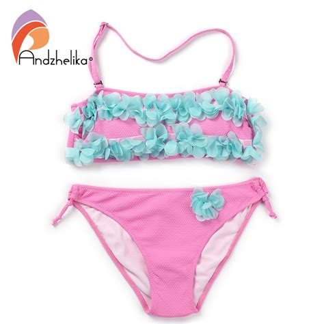 Andzhelika Bikini детский купальник бикини с объемными цветами Ak1657 купить в Ocharu