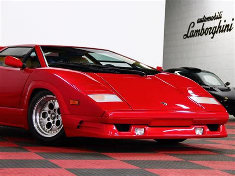 A lamborghini dealership in montreal is selling a 1990 countach 25th anniversary coupé with just 83 miles on the odometer. 1989 Lamborghini Countach 25th Anniversary Edition