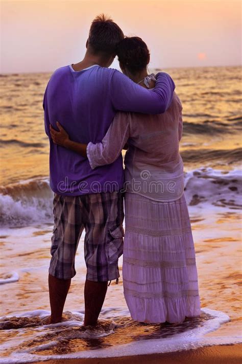 Portrait Of A Couple Hugging On Seashore Stock Image Image Of Hugging Couple 125227441