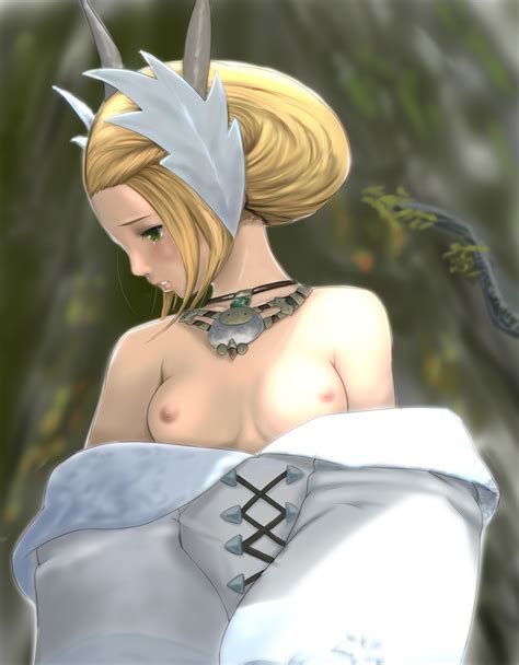 Rule 34 Blonde Hair Breasts Female Final Fantasy Final Fantasy Xiv Green Eyes Kan E Senna