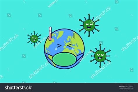 Sick Earth Bacteria Viruses Illustration Stock Vector Royalty Free