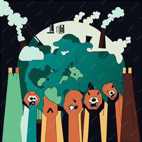 Premium Vector | The silent plight dying animals in a polluted landscape
