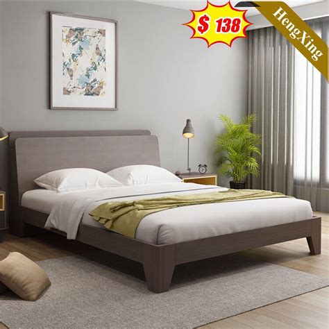 Simple Design Home Hotel Bedroom Furniture MDF Melamine Wooden King