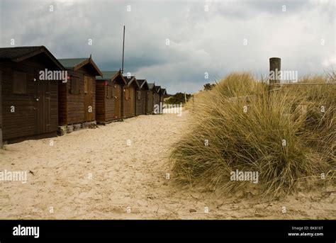 Sand Dunes And Beach Huts Studland Bay Dorset Uk Stock Photo Alamy