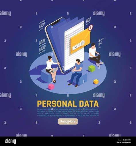 Privacy Data Protection Gdpr Isometric Background With Human Characters