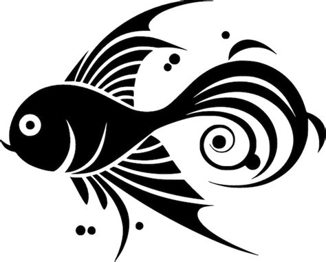 Premium Vector Fish Black And White Vector Illustration